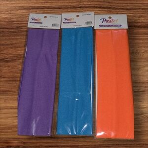 Pastels Clothing Purple, Blue & Orange Elastic Headbands Trio